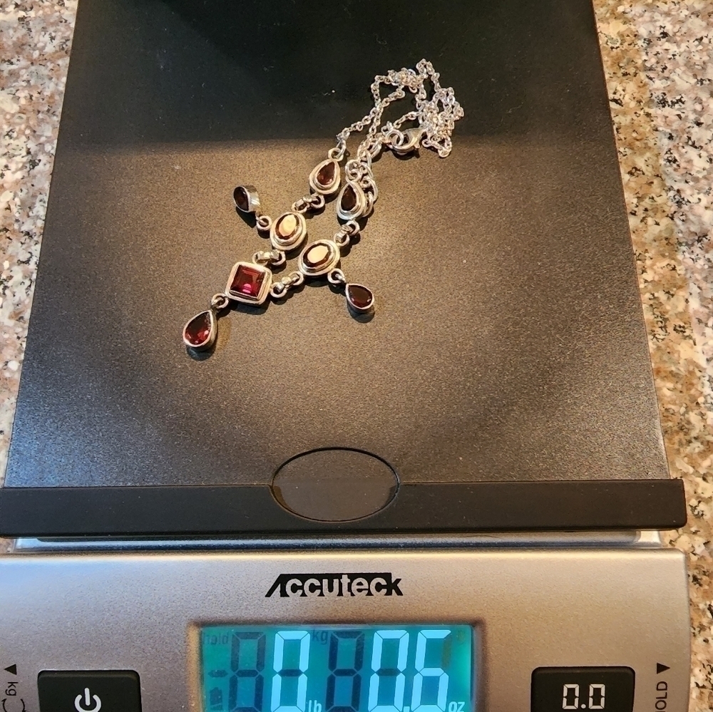 Sterling Siver and Gemstone Necklace - Picture 4 of 9